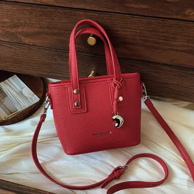 Red Korean Style Shoulder Crossbody Bag for Women