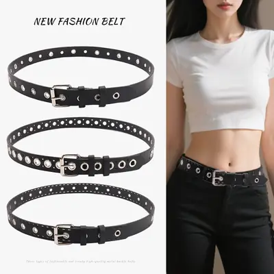 Punk Metal Hollow Belt for Women Black