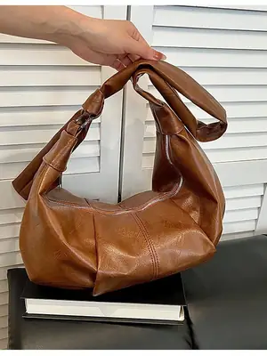 Brown Leather Crossbody Bag for Women Large Capacity