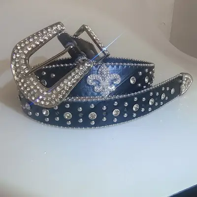 Diamond Encrusted Black Belt Cross Mirror Hot Style