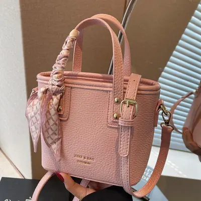 Pink Textured Shoulder Bag for Women 2025