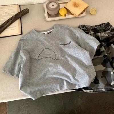 Boys T-Shirt Grey Short Sleeve Summer 2025