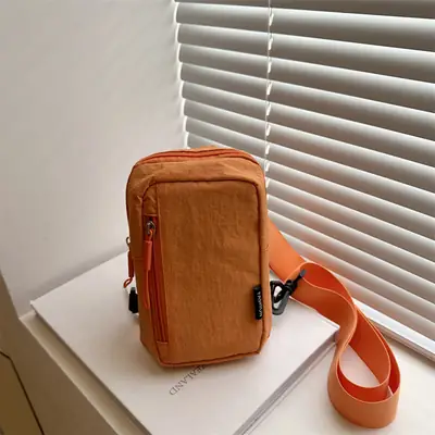 Women's Orange Mini Shoulder Bag with Strap