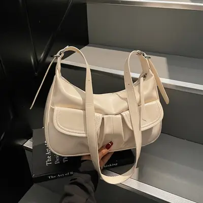 2025 Women's Creamy Armpit Bag with Detachable Strap