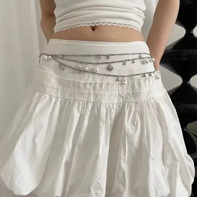 White Pearl Shell Waist Chain Belt Accessory
