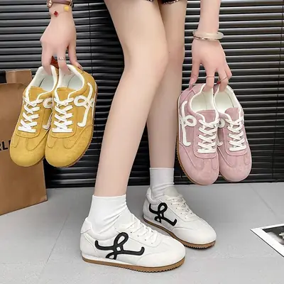 Women White Logo Casual Sneakers 2025