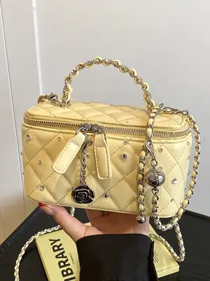 Trendy Gold Rhombic Crossbody Bag for Women