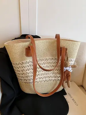 Women Beach Straw Shoulder Bag 2026 New Style