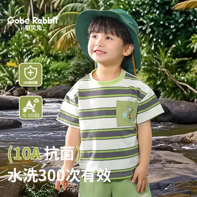 Boys Striped Cotton T-Shirt Summer Lightweight