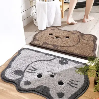 New Cartoon Bathroom Floor Mat with Cat Design