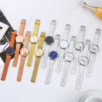 Women Butterfly Dial Rose Gold Mesh Watch