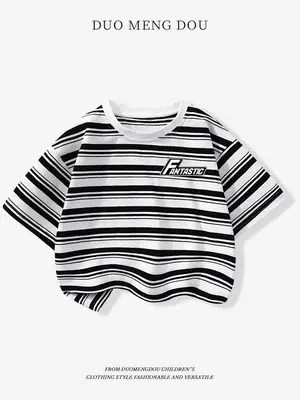 Japanese Retro Striped T-Shirt for Boys Summer Wear