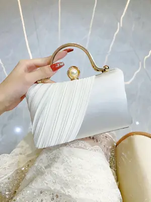 White Ribbon Celebrity Clutch Bag for Women