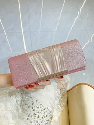 New Cross-border European and American Hand Bag Sequin Pleated Bag Women's Evening Bag Flip Bag Luxury Shoulder Crossbody Bag