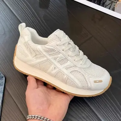 Women's Light Blue Mesh Running Shoes with Thick Sole