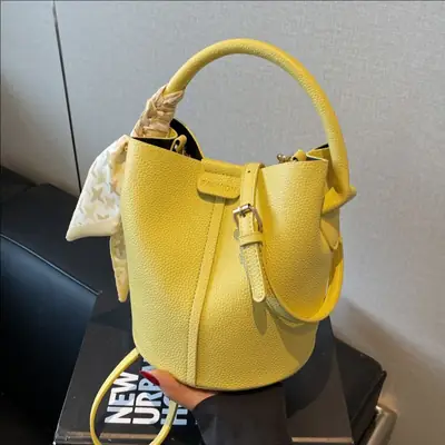 Yellow Women's Bucket Bag 2025 New Elegant Casual