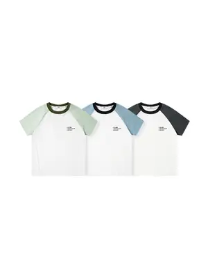 Light Blue Kids T-Shirt Short Sleeve Cool Dry