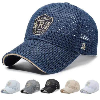 Men's Grey Mesh Sun Hat with Logo