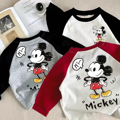 Girls Mickey T-Shirt Cotton Spring Autumn New Kids