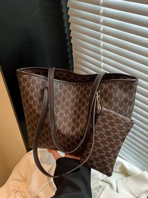 Women's Large Capacity Brown GG Shoulder Bag 2025
