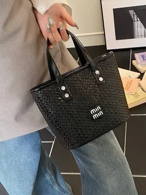 Women Woven Handbag Bucket Bag 2025 New Trendy Fashion