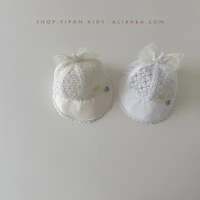 Baby Lace Sunshade Cap White Pink