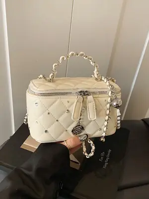 Diamond Studded French Style Mini Crossbody Bag