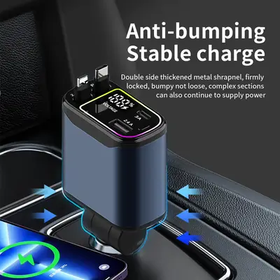 66W Super Fast Charging Car Charger with Anti-Bumping Design