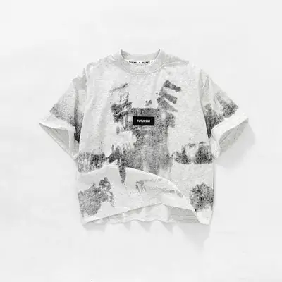 Boys T-Shirt Shorts Set Gray Print Summer Wear