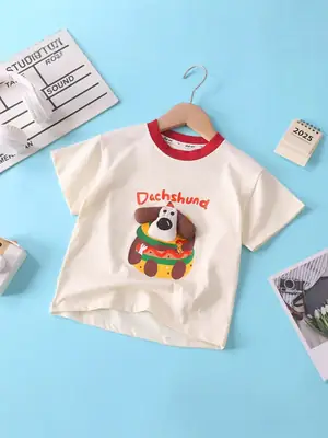 New Kids T-shirt Bread Cartoon Dog Cotton Summer