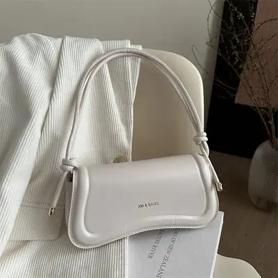 White Leather Crossbody Bag for Women 2025 Summer