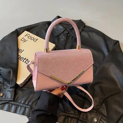 Pink Textured Shoulder Bag for Women 2025