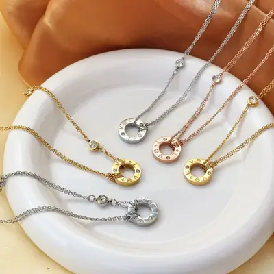 Gold Diamond Double Chain Bracelet & Necklace Set