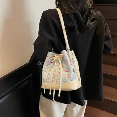 Cute Cartoon Bear Bucket Bag Women Casual 2025