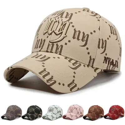 Unisex Embroidered Letter Cap Black with Full Print