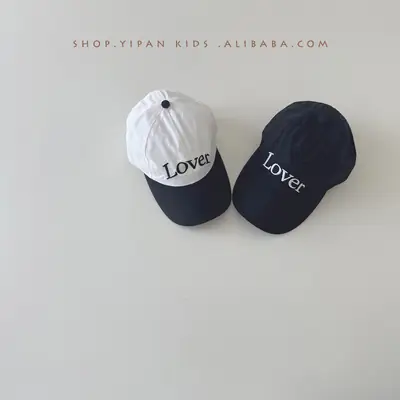 Yipan Boys Girls Baseball Cap White Black Letter Embroidered