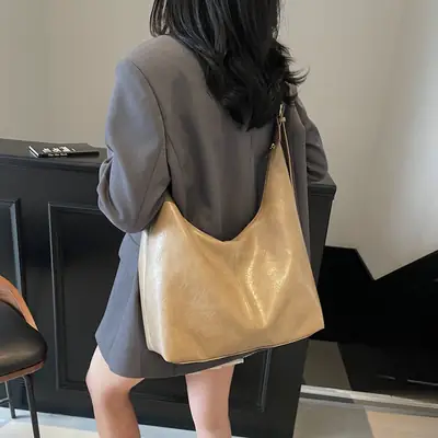 Retro Gold Tote Bag Women 2025 New Arrival