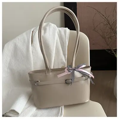 Women's Beige Bow Handbag Spring Summer 2025