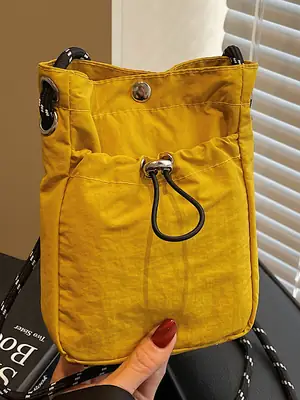2025 Yellow Drawstring Shoulder Crossbody Bag for Women