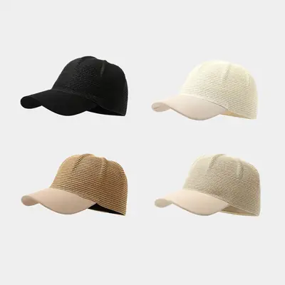 Japanese Style Straw Sun Hat Women Black Beige Brown
