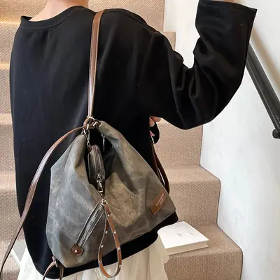 2025 Korean Style Grey Shoulder Bag for Women