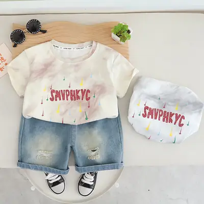 Baby Summer Letter Print T-Shirt Shorts Set