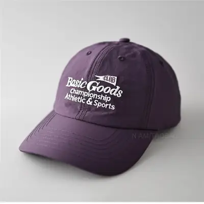 Men Baseball Cap Beige Cotton Contrast Letter Print