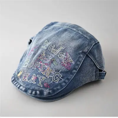 Black Embroidered Forward Cap with Colorful Letter Design