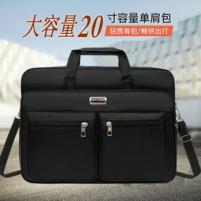 Large Capacity Men's Oxford Shoulder Bag Waterproof Business Briefcase