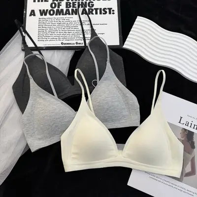 Fengzhixin Original French Deep V Triangle Cup Intimates Without Rims Beautiful Back Seamless Push-Up Summer Thin Bra