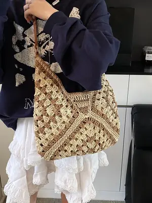 Woven Straw Bag for Women 2025 New Seaside Holiday