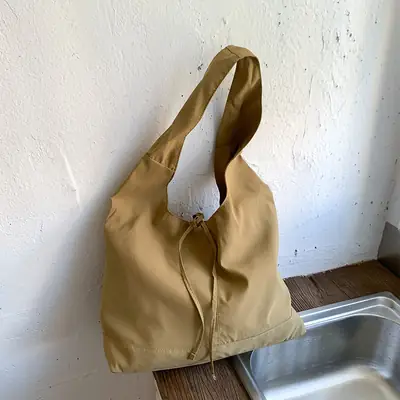 French Style Women's Bow Shoulder Bag Large Capacity Nylon