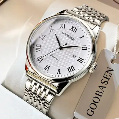 Guberson New Rome Imitation Quartz Watch Men's Stainless Steel