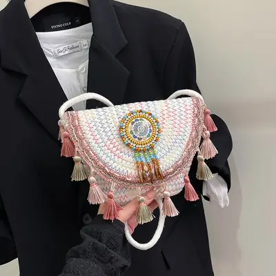 New Ethnic Tassel Shoulder Bag for Women
